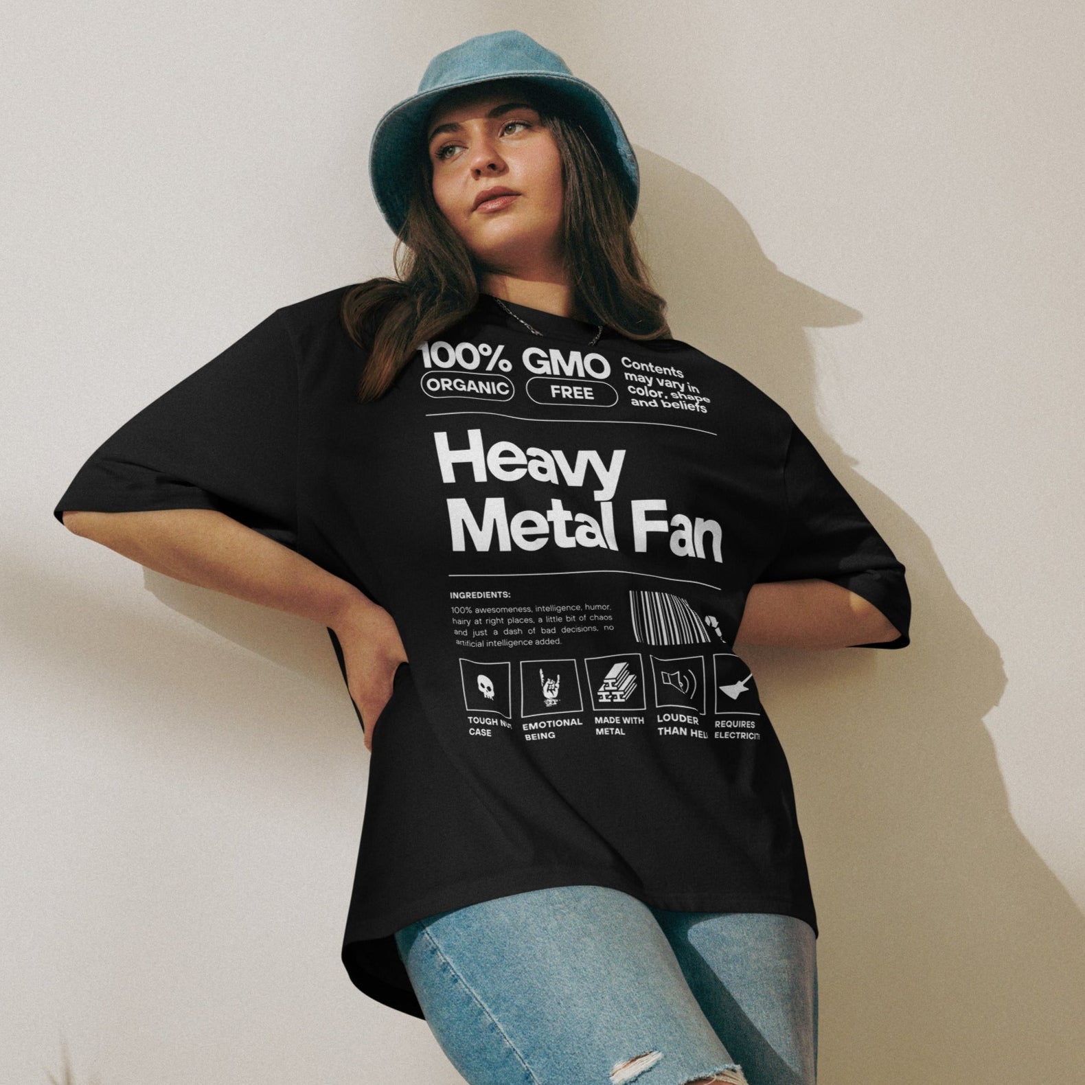 Heavy metal fan Oversized t - paita - Hevimies