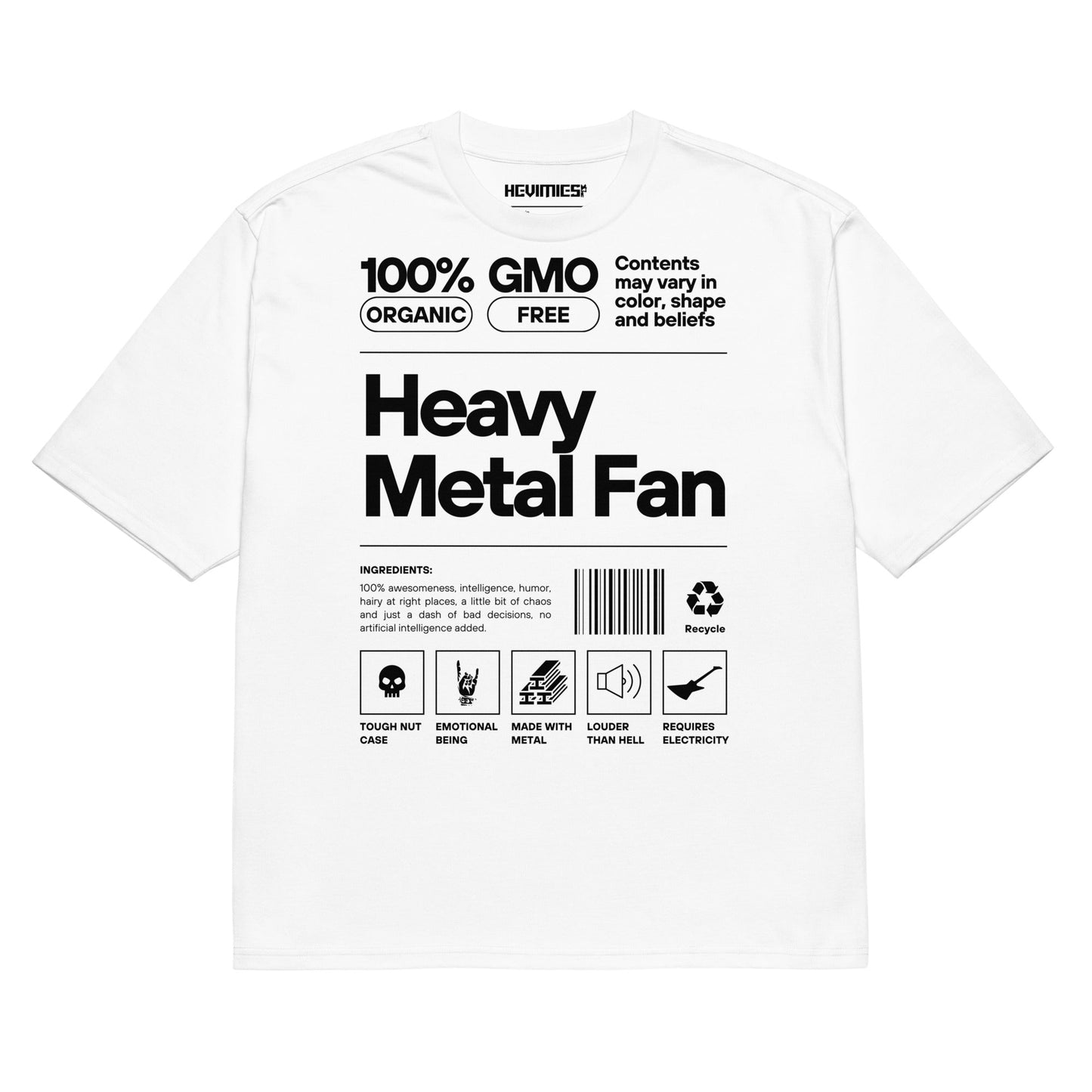 Heavy metal fan Oversized t - paita - Hevimies