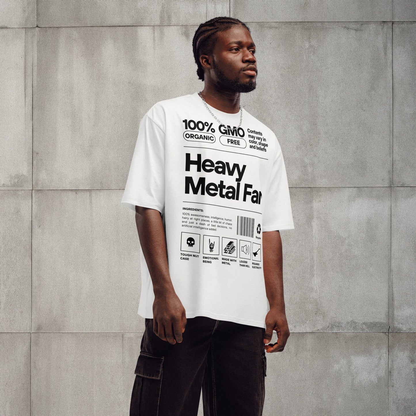 Heavy metal fan Oversized t - paita - Hevimies