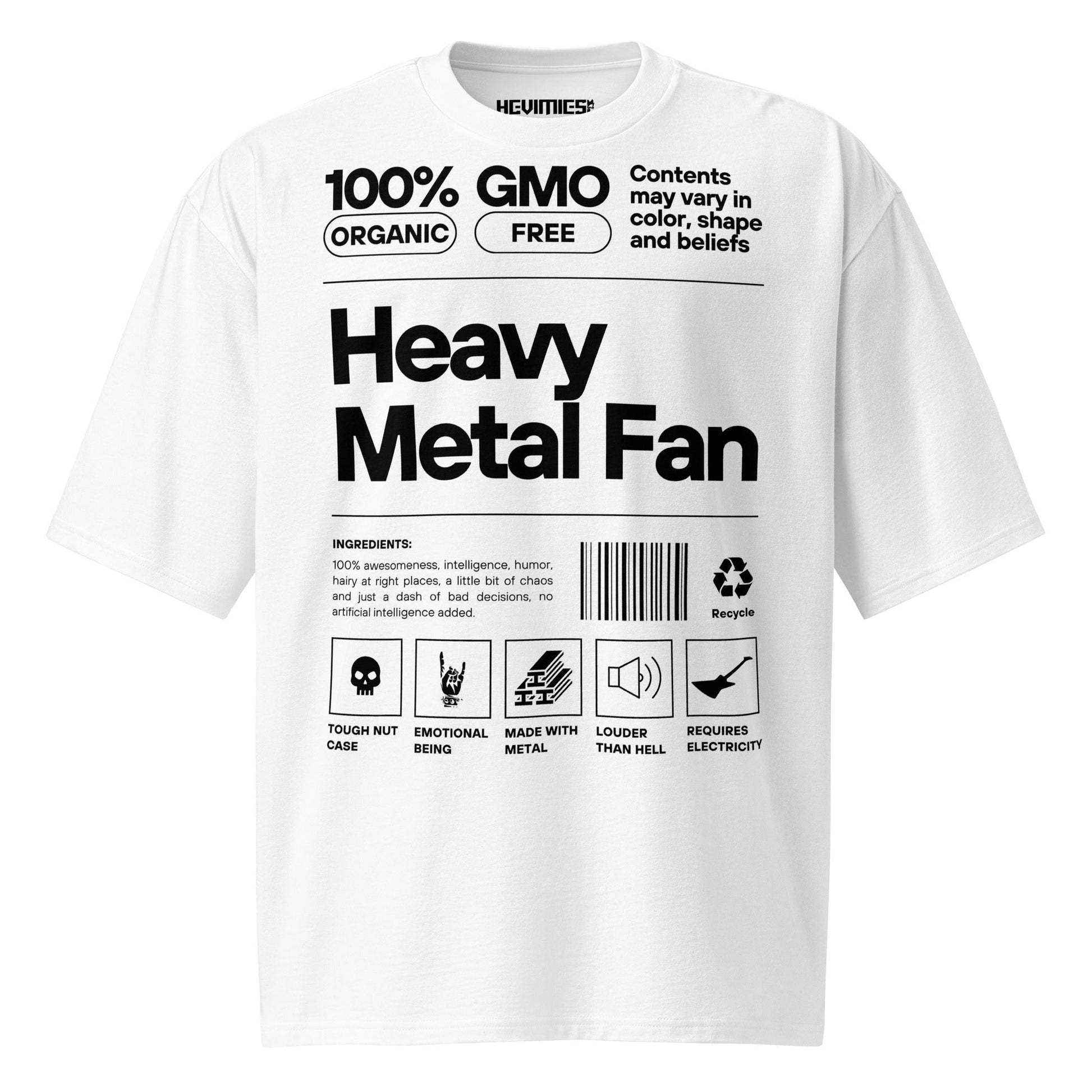 Heavy metal fan Oversized t - paita - Hevimies