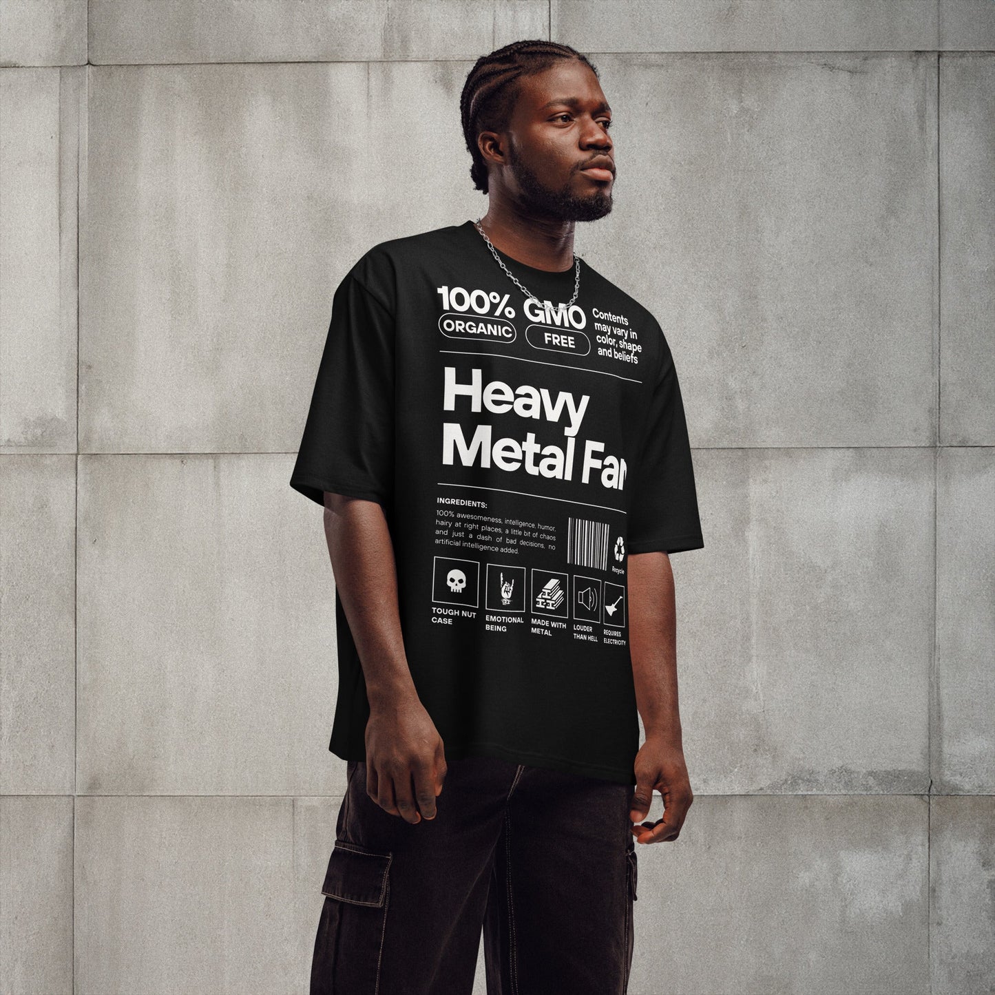 Heavy metal fan Oversized t - paita - Hevimies