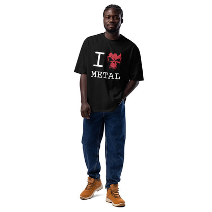 I Love Metal musta oversized t - paita - Hevimies