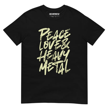 PEACE LOVE HEAVY METAL t - paita - Hevimies