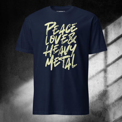 PEACE LOVE HEAVY METAL t - paita - Hevimies