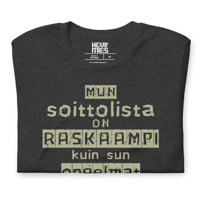 RASKAS SOITTOLISTA t - paita - Hevimies