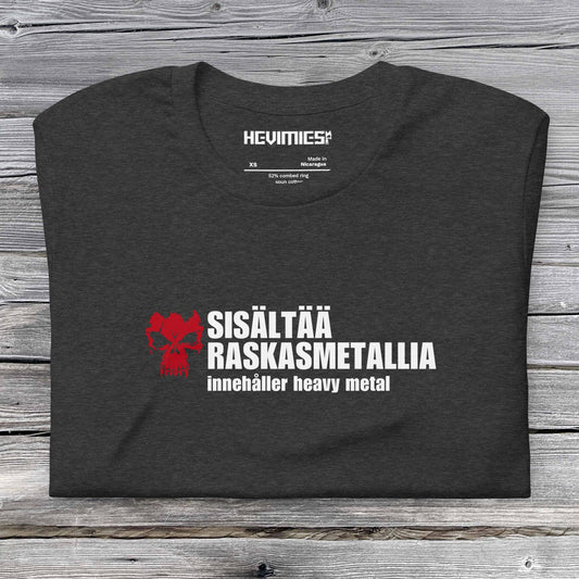 Sisältää Raskasmetallia t - paita - Hevimies